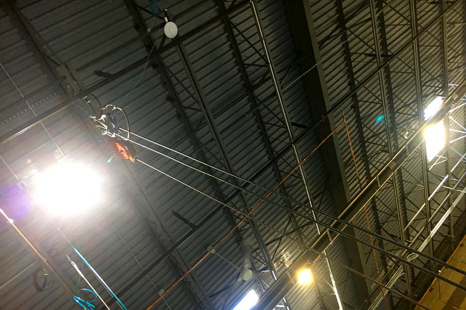 industrial ceiling rewired